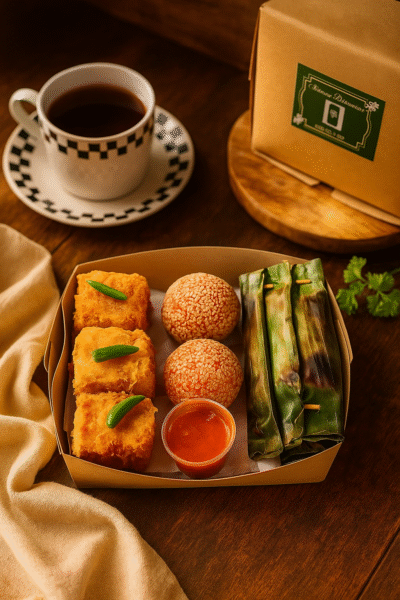 Cemilan Tradisional dengan Kopi Panas